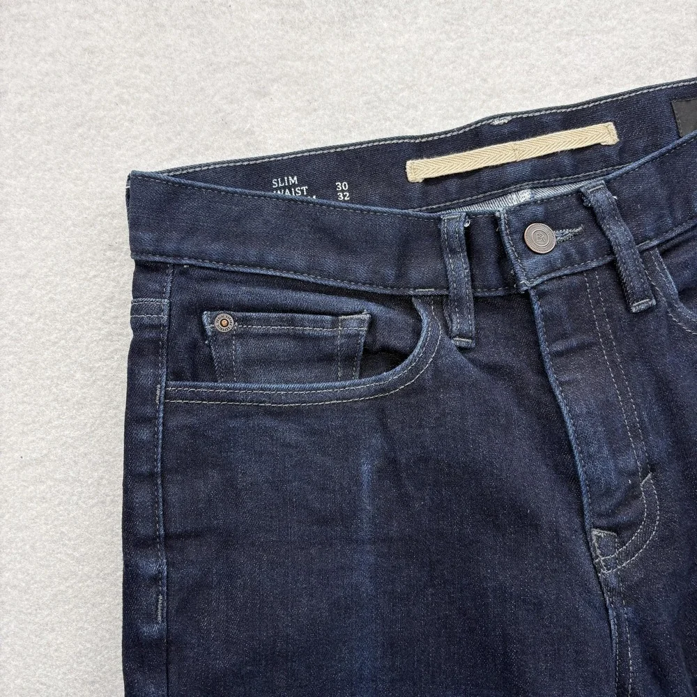 Banana Republic Travel Jeans Mens 30x32 Blue Dark Slim Tapered Stretch Denim